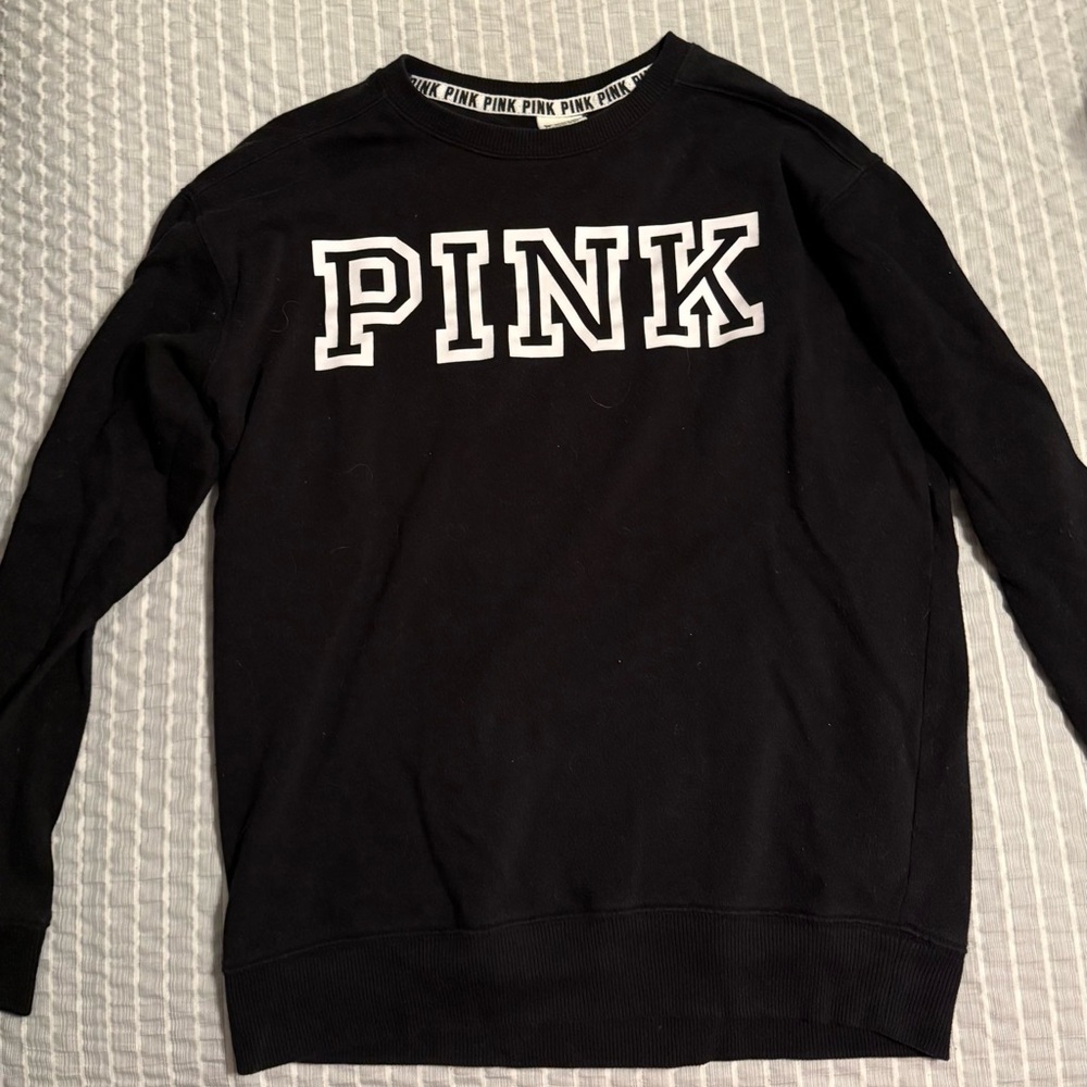 Black PINK Logo Crew Sweatshirt